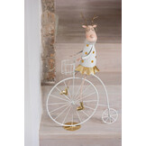 J-LINE RENDIERFIETS IJZER GOUDKLEURIG/WIT ASSORTIMENT VAN 2