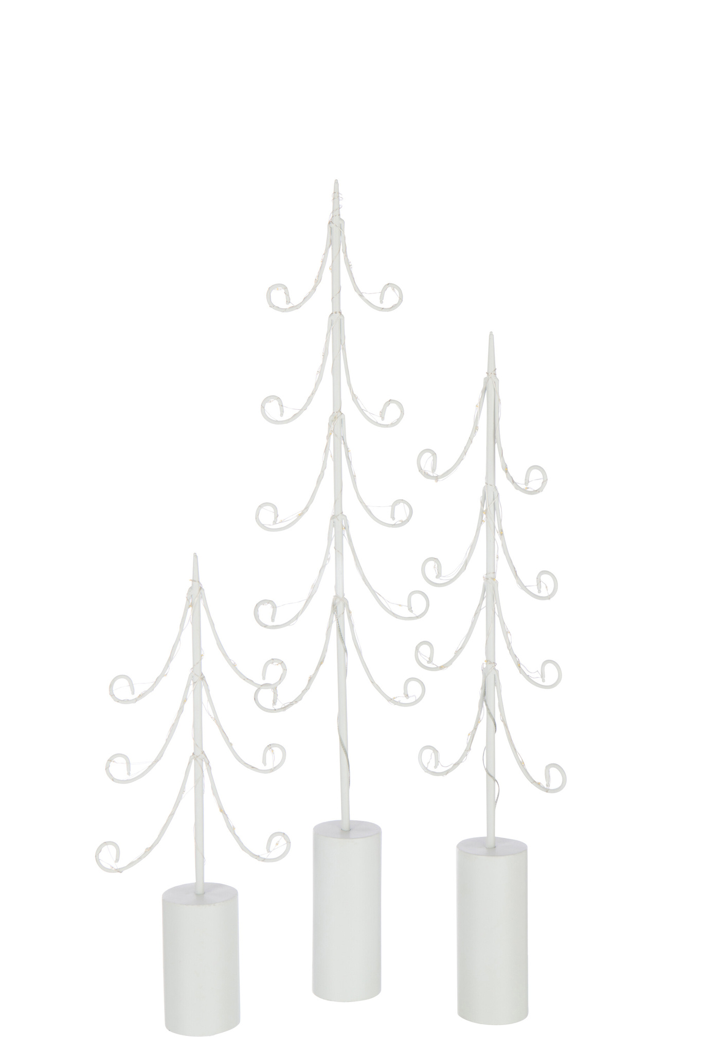 J-LINE BOOM LED CILINDER VOET IJZER WIT GROOT