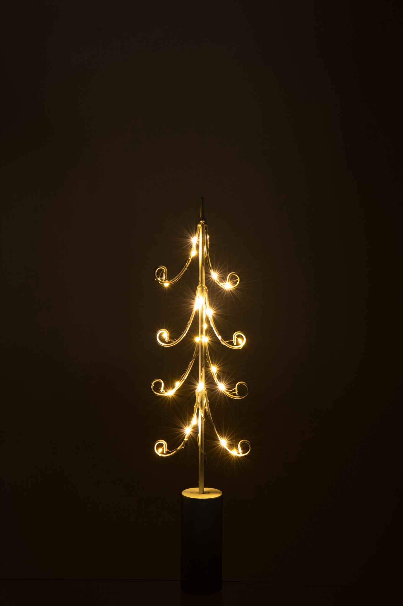 J-LINE BOOM LED CILINDER VOET IJZER WIT MIDDELGROOT