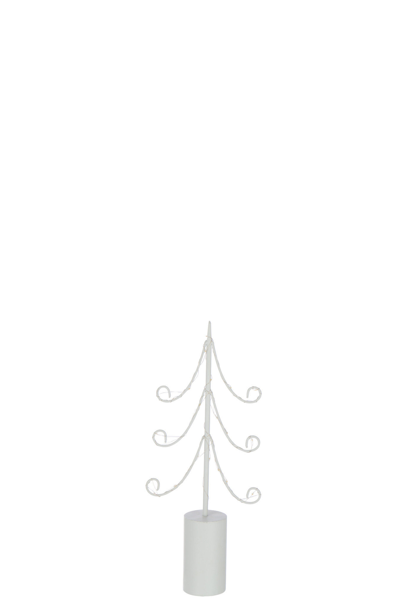 J-LINE BOOM LED CILINDER VOET IJZER WIT KLEIN