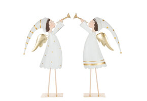 J-LINE ENGELENTROMPET IJZER GOUDKLEURIG/WIT ASSORTIMENT VAN 2