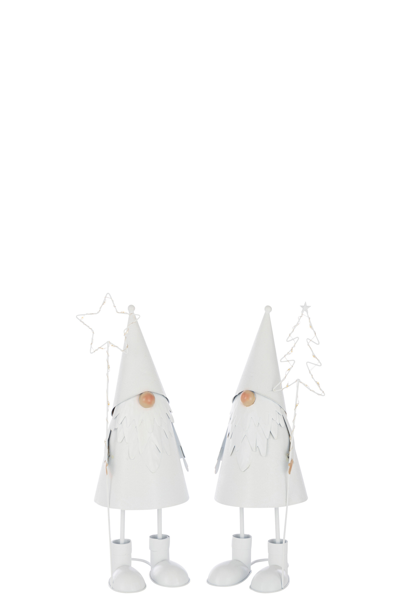 J-LINE KERSTMAN LED STER + BOOM METAAL WIT KLEIN ASSORTIMENT VAN 2