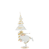 J-LINE KERSTMAN LED BOOM IJZER GOUDKLEURIG/WIT KLEIN