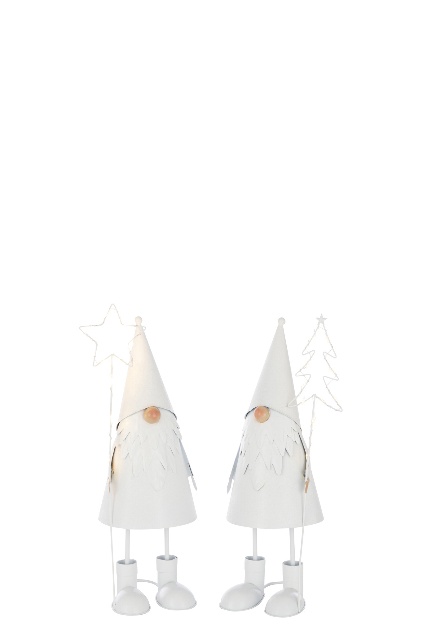 J-LINE KERSTMAN LED STER + BOOM METAAL WIT KLEIN ASSORTIMENT VAN 2