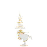 J-LINE KERSTMAN LED BOOM IJZER GOUDKLEURIG/WIT KLEIN