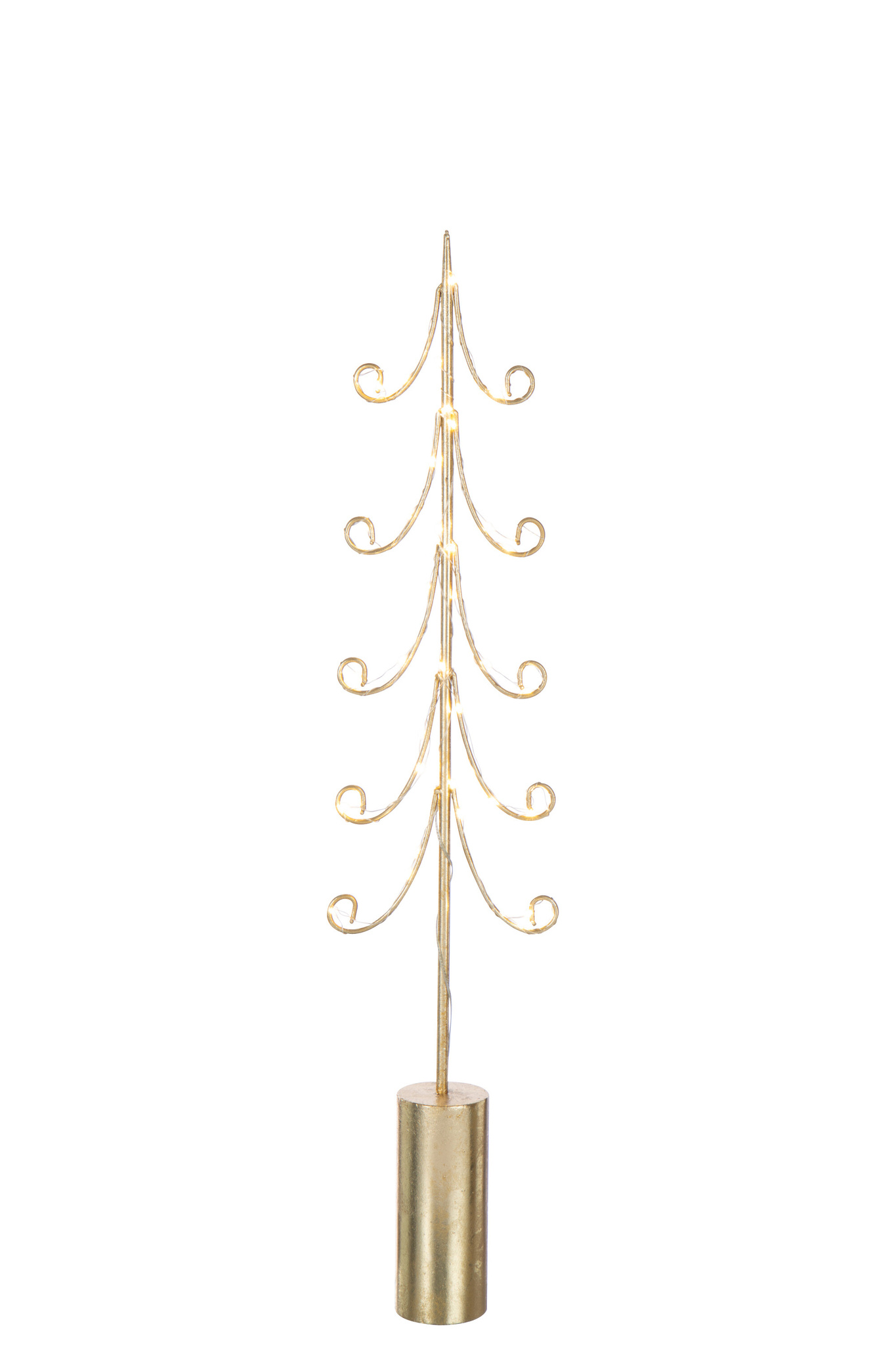 J-LINE BOOM LED CILINDER VOET IJZER GOUDKLEURIG GROOT