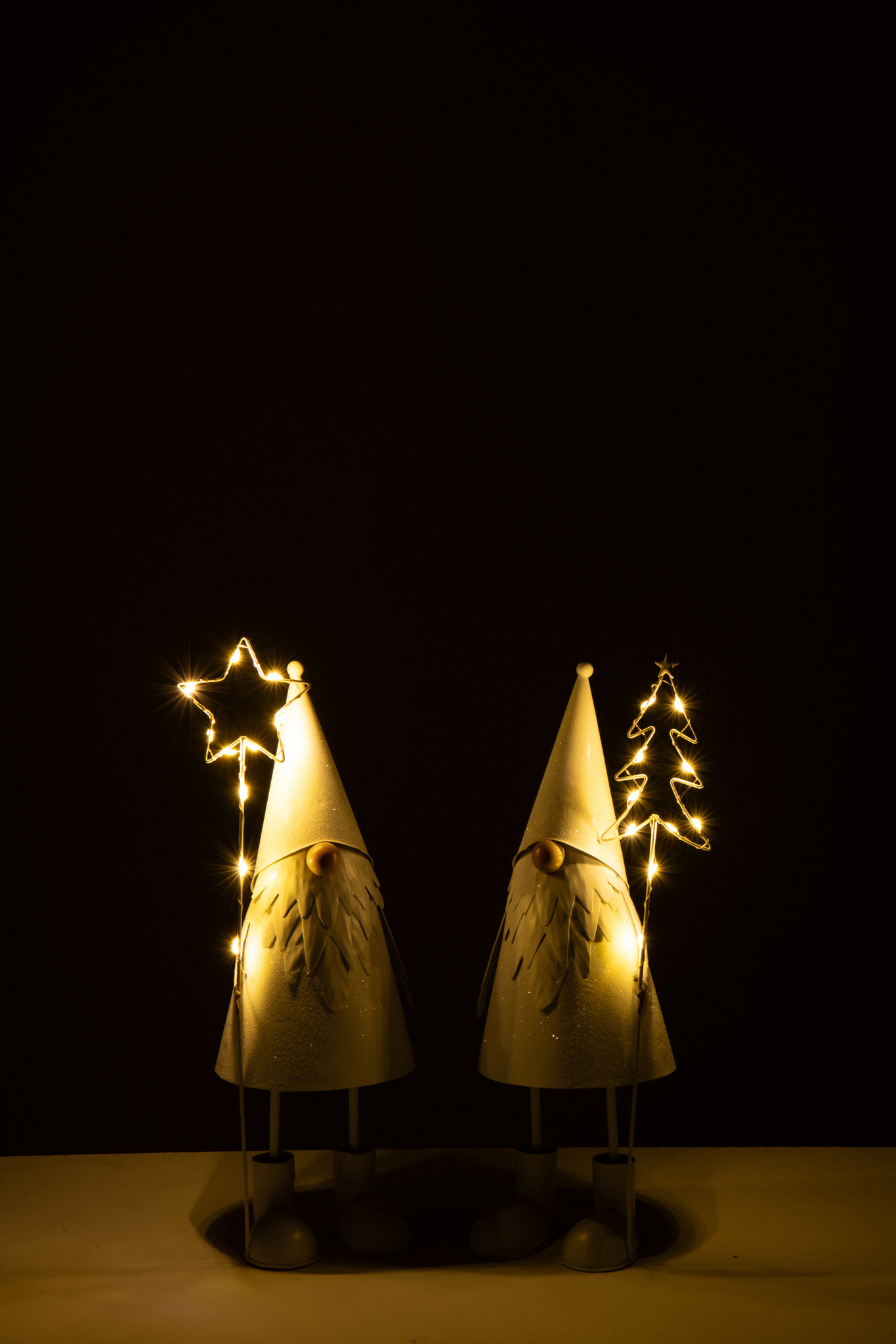 J-LINE KERSTMAN LED STER + BOOM METAAL WIT KLEIN ASSORTIMENT VAN 2