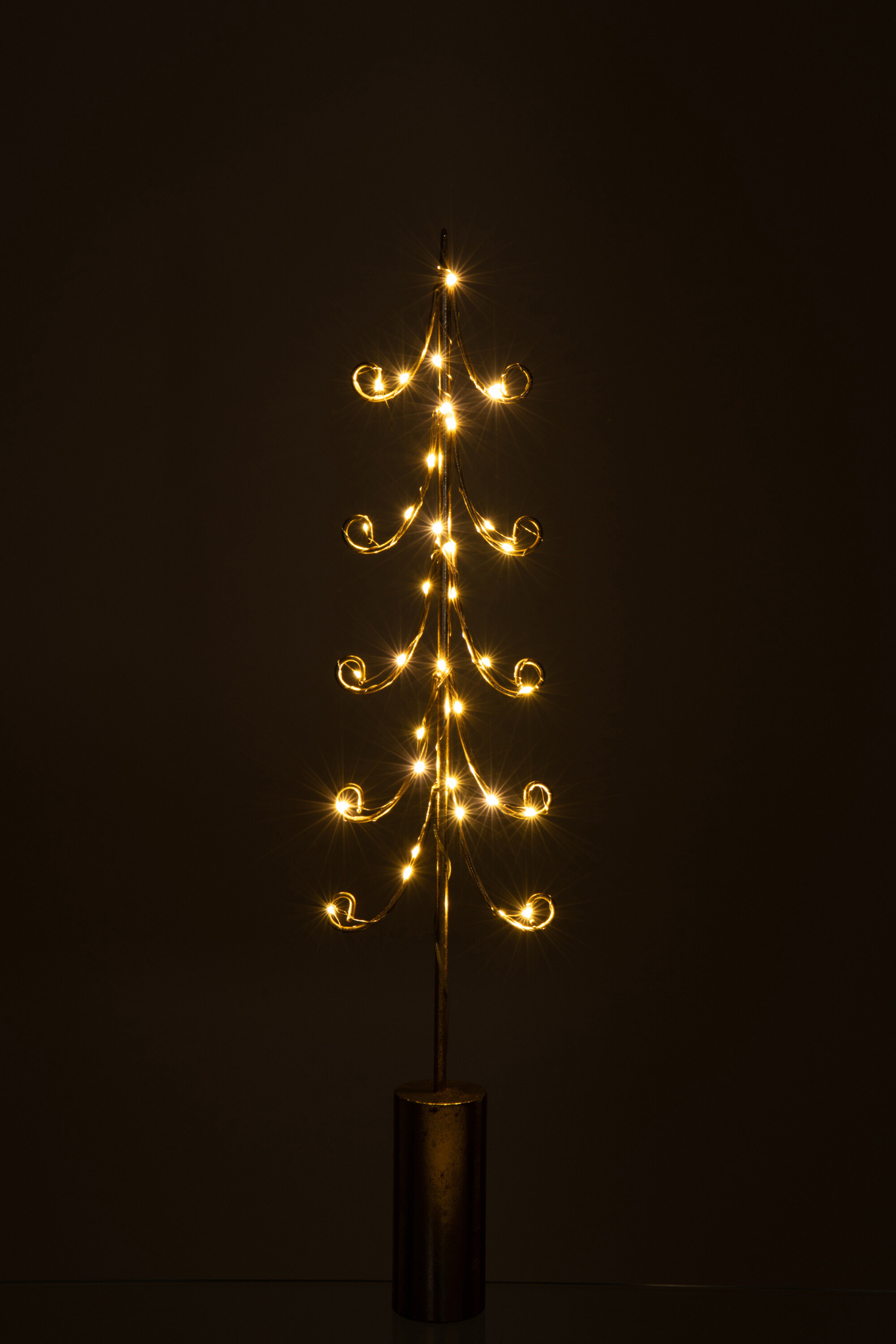 J-LINE BOOM LED CILINDER VOET IJZER GOUDKLEURIG GROOT