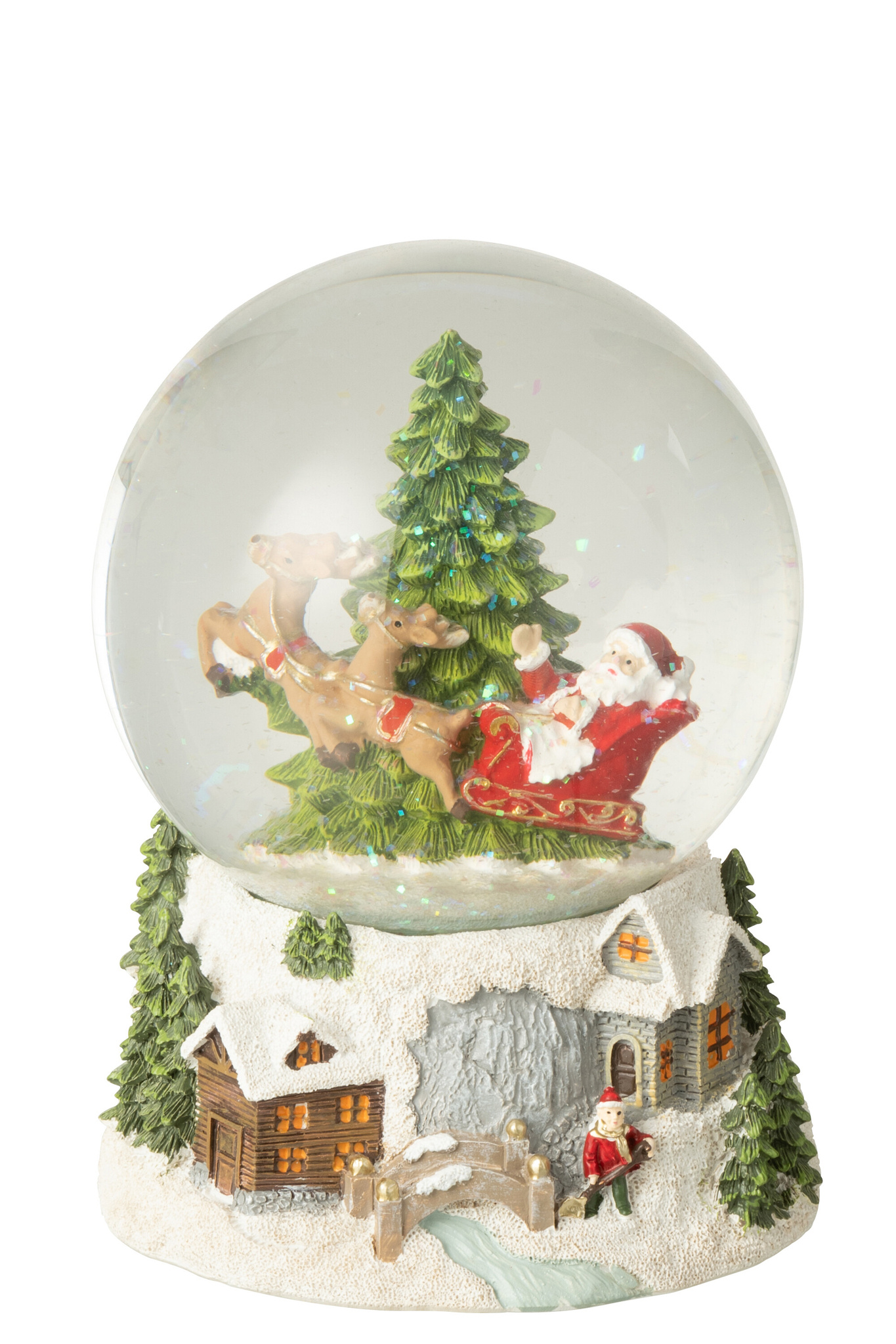 J-LINE WATER GLOBE KERSTMAN POLYRESIN MULTICOLOR