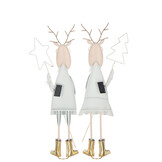 J-LINE RENDIER LED BOOM + STER IJZER GOUDKLEURIG/WIT ASSORTIMENT VAN 2