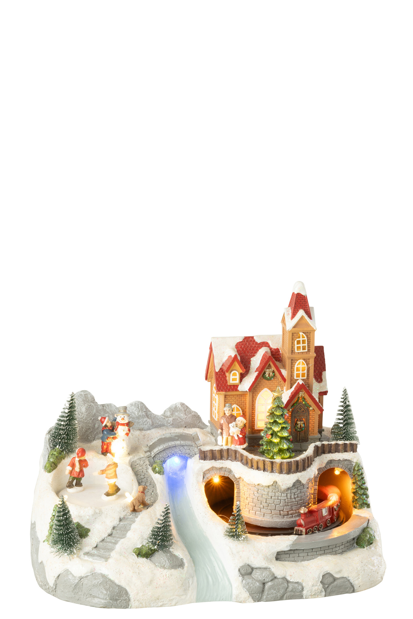 J-LINE DORPSTREIN + SCHAATSEN POLYRESIN MULTICOLOR