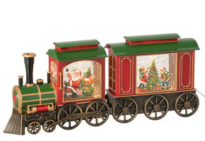 J-LINE TREIN MET LED-VERLICHTING + MUZIEK KERSTMAN PLASTIC MULTICOLOR