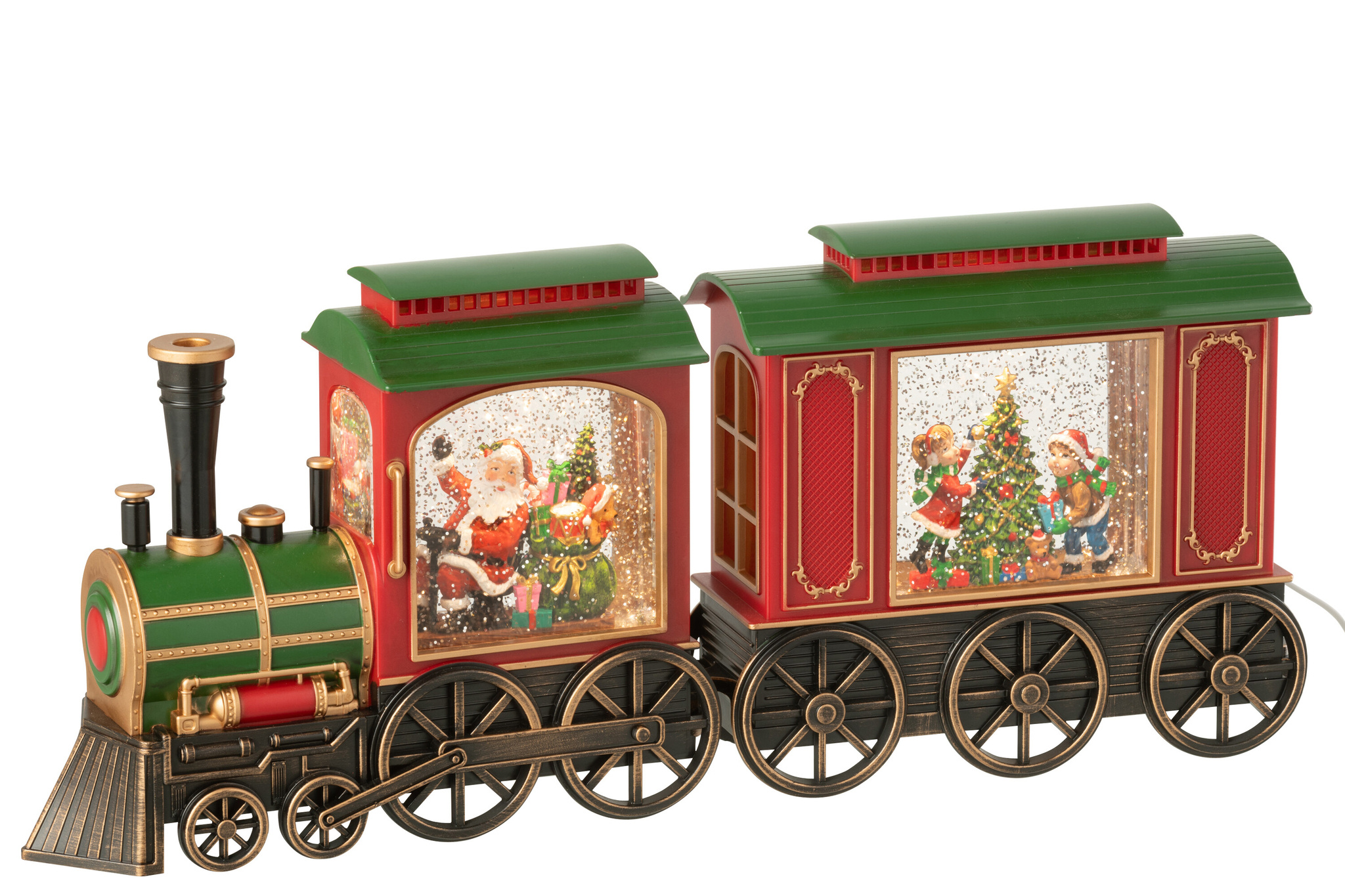 J-LINE TREIN MET LED-VERLICHTING + MUZIEK KERSTMAN PLASTIC MULTICOLOR