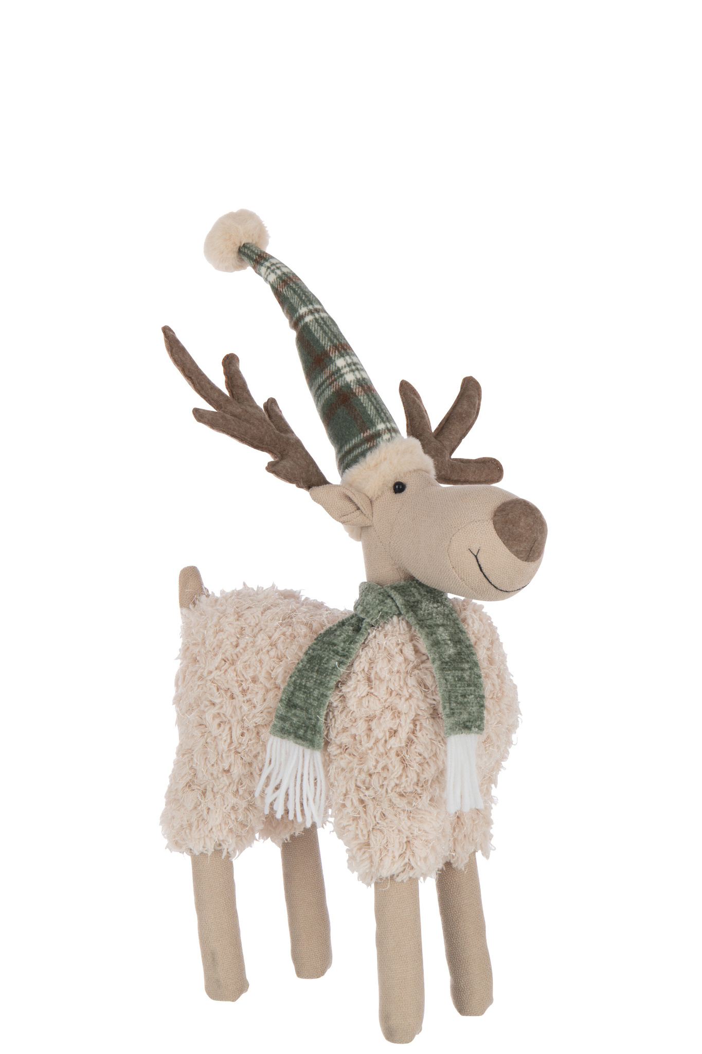 J-LINE ELAND SJAAL POLYESTER GEBROKEN WIT/GROEN GROOT