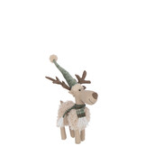 J-LINE ELAND SJAAL POLYESTER GEBROKEN WIT/GROEN KLEIN