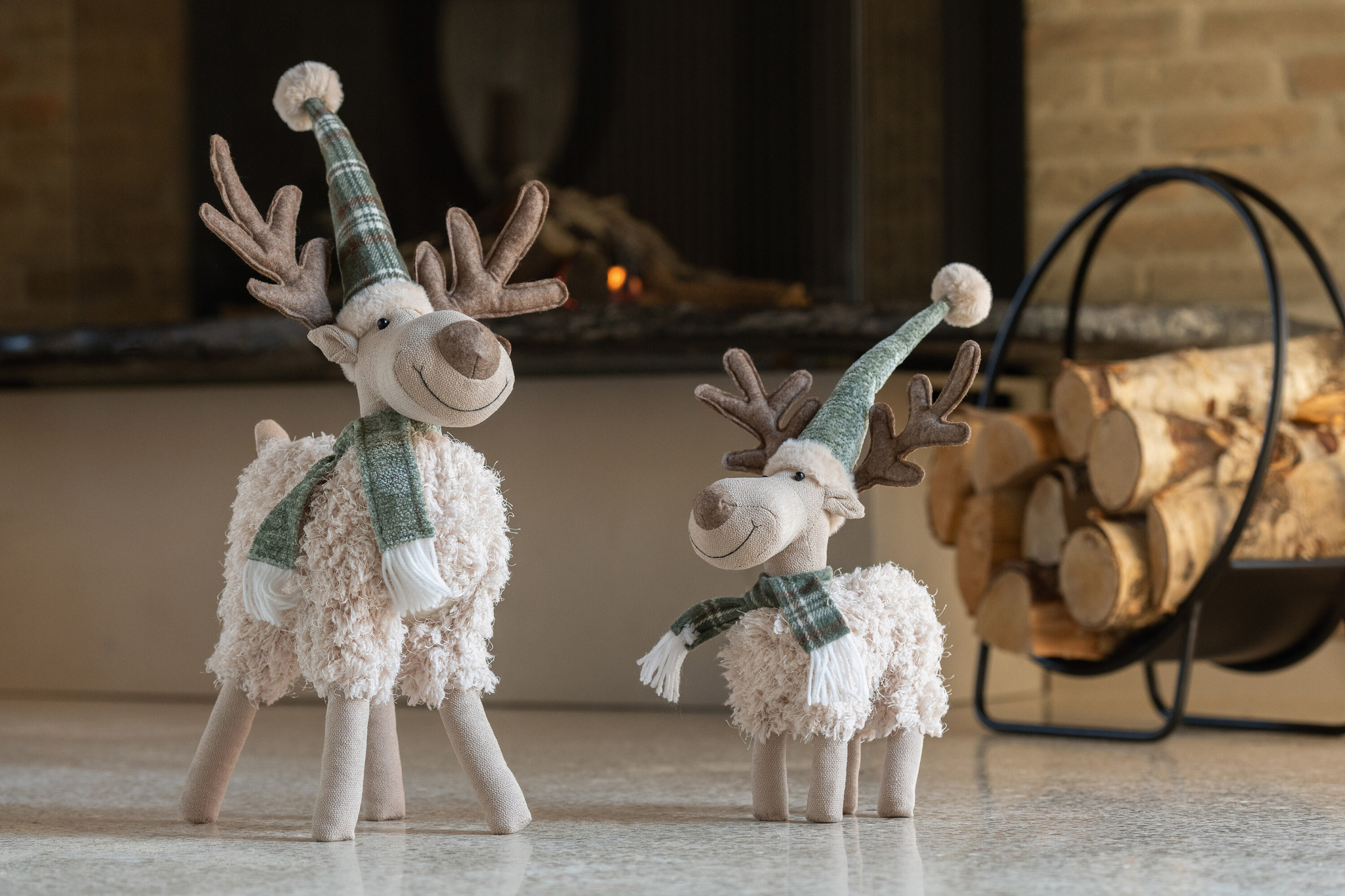 J-LINE ELAND SJAAL POLYESTER GEBROKEN WIT/GROEN KLEIN