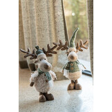 J-LINE ELAND SJAAL POLYESTER GEBROKEN WIT/GROEN ASSORTIMENT VAN 2