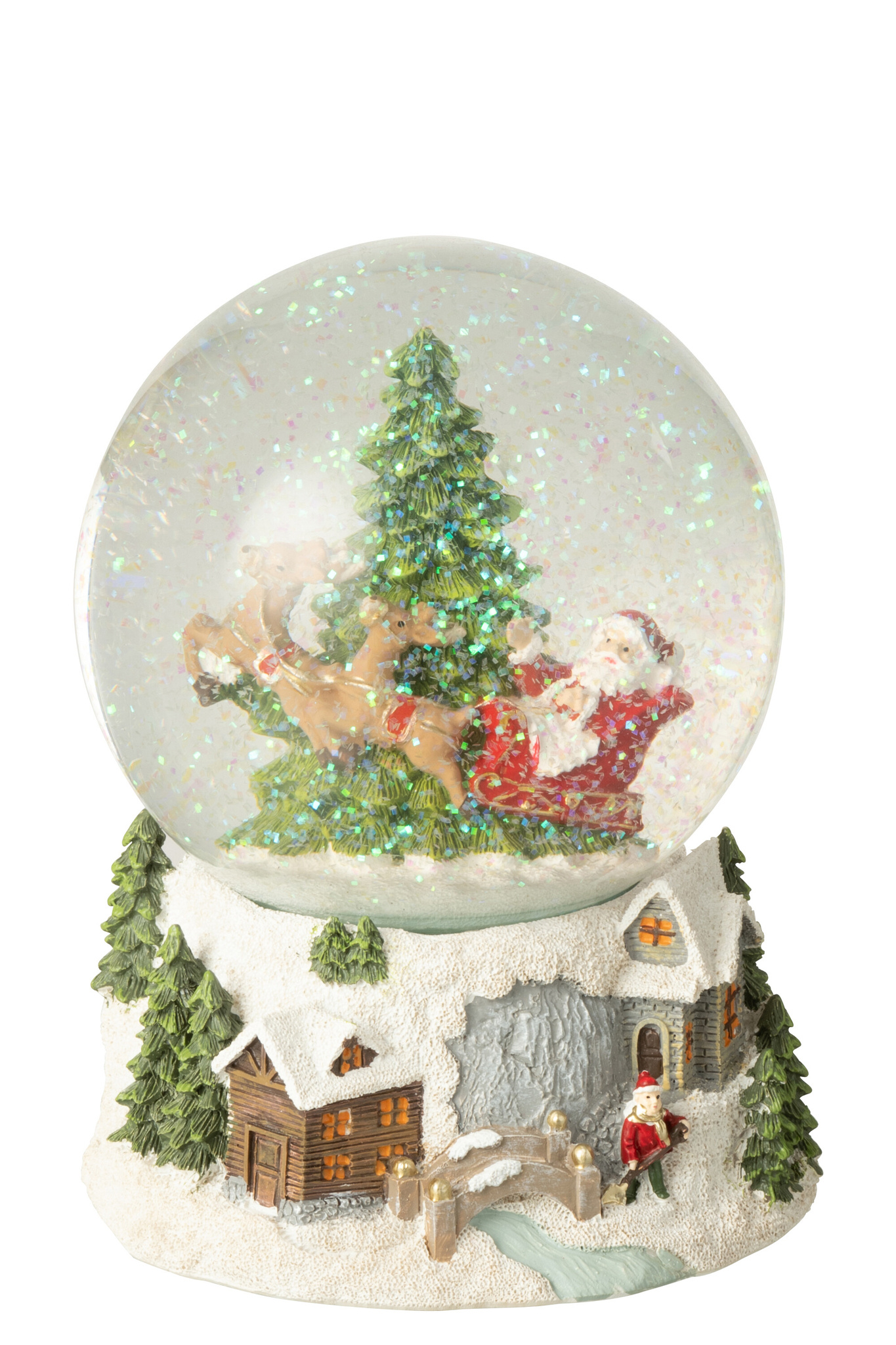 J-LINE WATER GLOBE KERSTMAN POLYRESIN MULTICOLOR