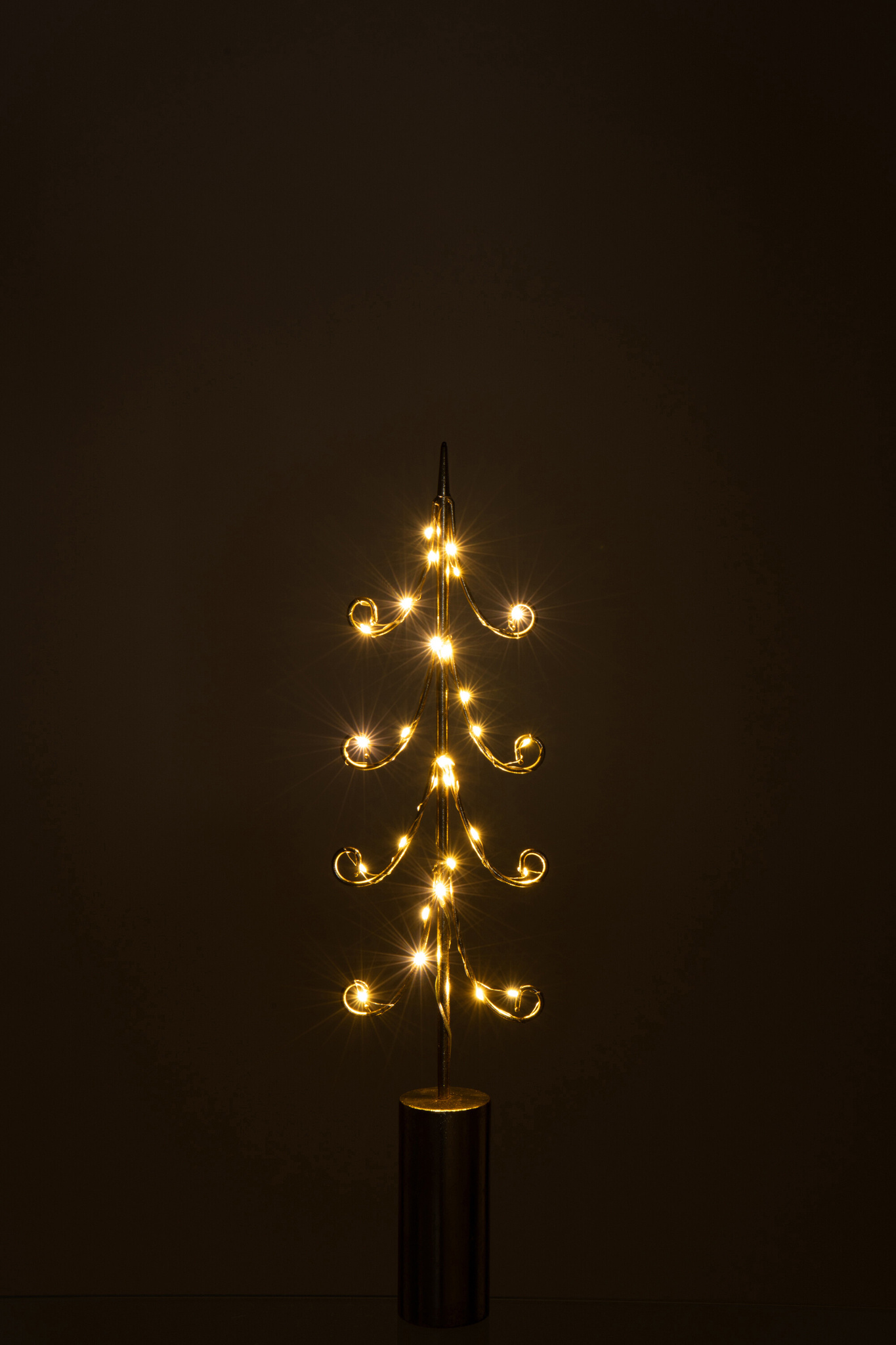 J-LINE BOOM LED CILINDER VOET IJZER GOUDKLEURIG MEDIUM