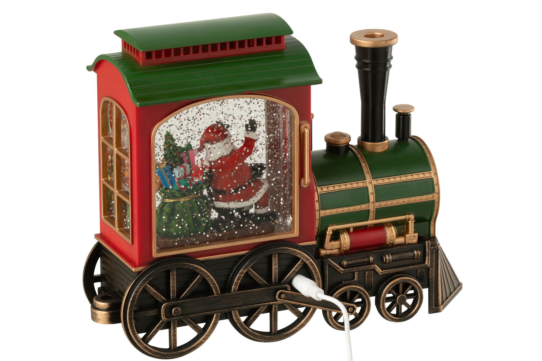 J-LINE TREIN MET LED-VERLICHTING + MUZIEK KERSTMAN PLASTIC MULTICOLOR