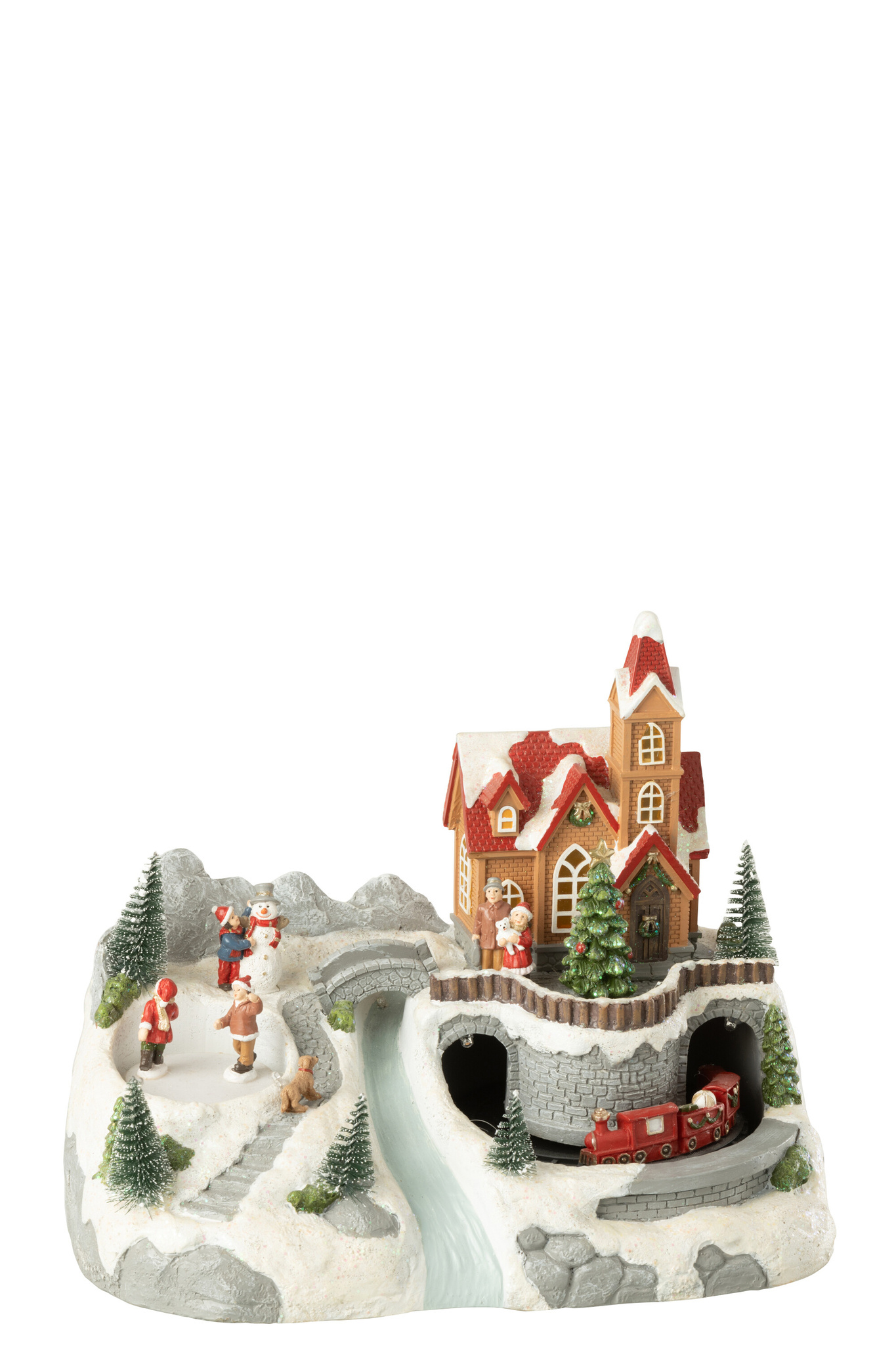 J-LINE DORPSTREIN + SCHAATSEN POLYRESIN MULTICOLOR