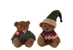 J-LINE BEREN WINTERKLEDING POLYESTER MULTIKLEUR ASSORTIMENT VAN 2