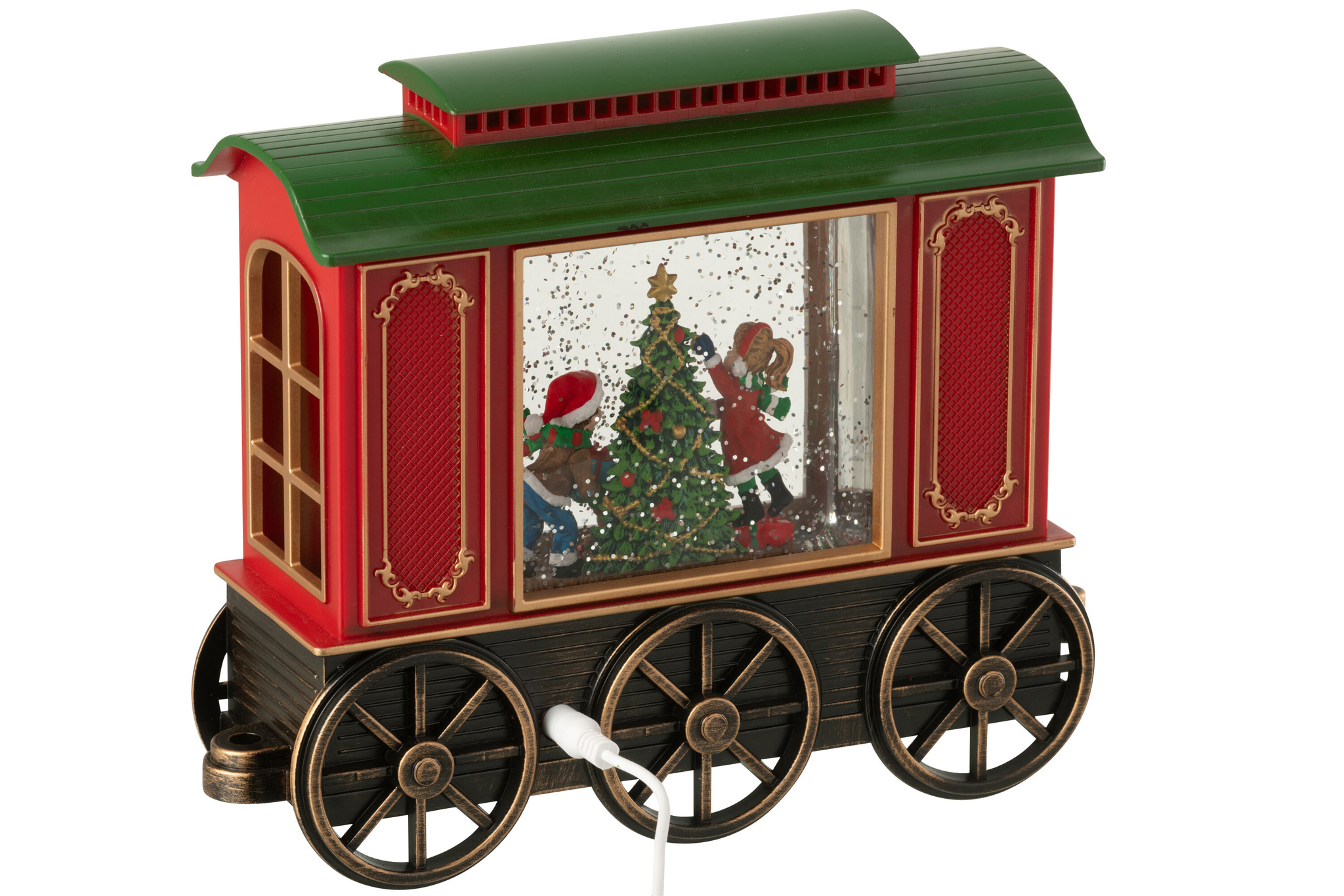 J-LINE TREIN MET LED-VERLICHTING + MUZIEK KERSTMAN PLASTIC MULTICOLOR