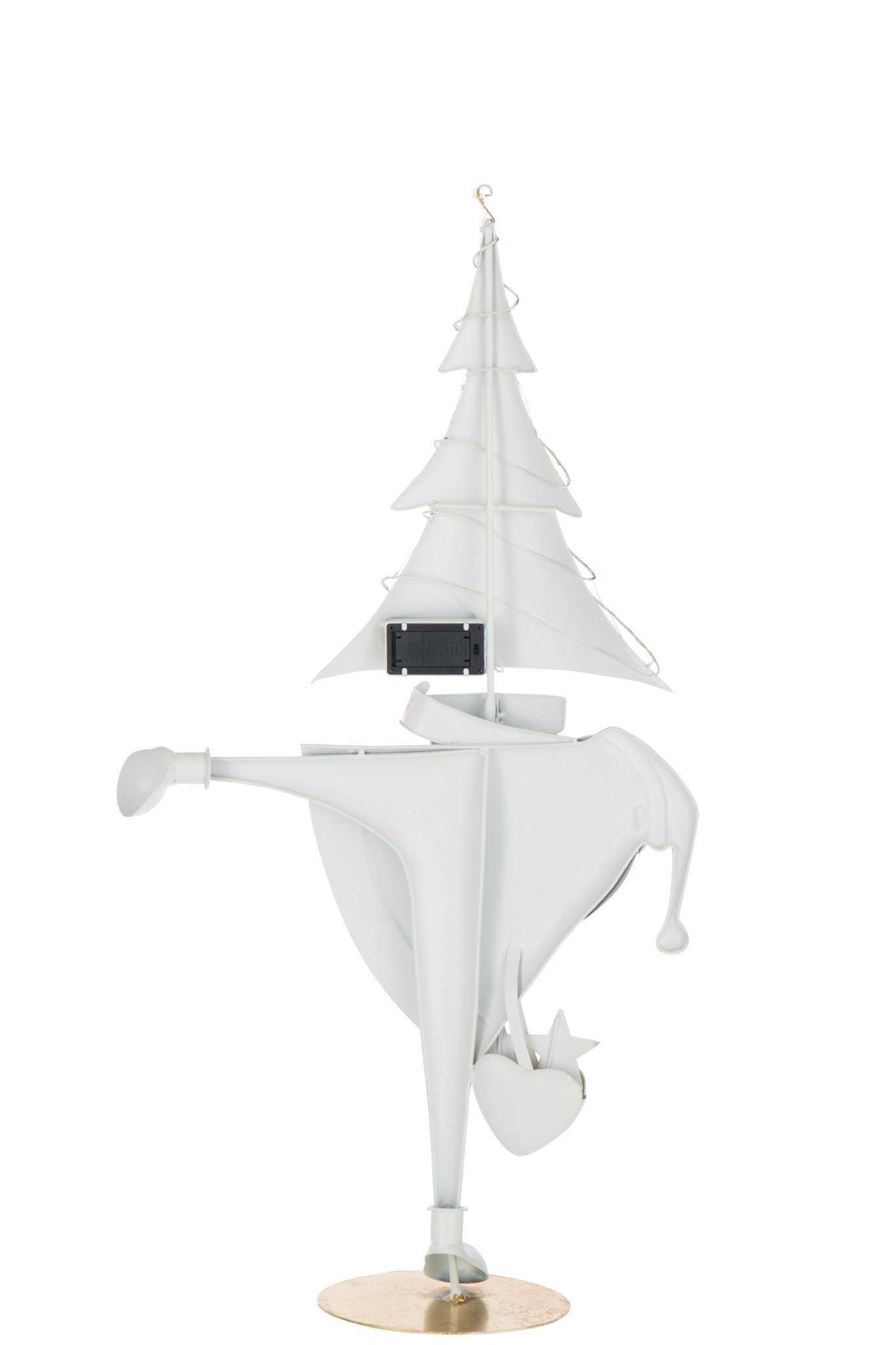J-LINE KERSTMAN LED BOOM IJZER GOUDKLEURIG/WIT GROOT