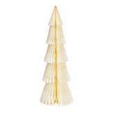 WURM KERSTBOOM HONEYCOMB MET GLITTER PAPIER/KARTON WIT 14X40X14CM