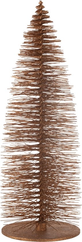 J-LINE KERSTBOOM DECO GLITTERS HOUT BRUIN EXTRA GROOT
