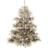 J-LINE KERSTBOOM 420 LED SNEEUWACHTIG KUNSTMATIG DONKERGROEN/LICHTGRIJS GROOT