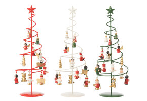 J-LINE KERSTBOOM + BEELDJES SWIRL METAAL MIX ASSORTIMENT VAN 3