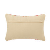 J-LINE KUSSEN STREPEN + SNEEUWVLokken KATOEN KERST ROOD/WIT