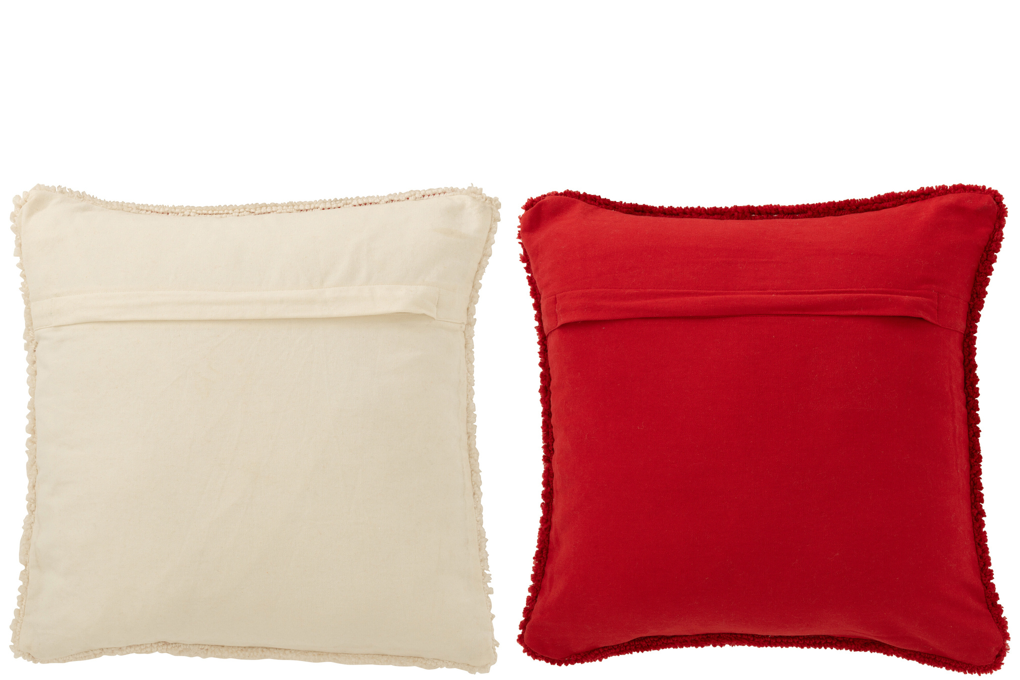 J-LINE KUSSEN HOHOHO POLYESTER KERST ROOD/WIT ASSORTIMENT VAN 2