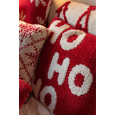 J-LINE KUSSEN HOHOHO POLYESTER KERST ROOD/WIT ASSORTIMENT VAN 2