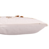 J-LINE KUSSEN KERSTSOK KATOEN WIT/GOUDKLEURIG