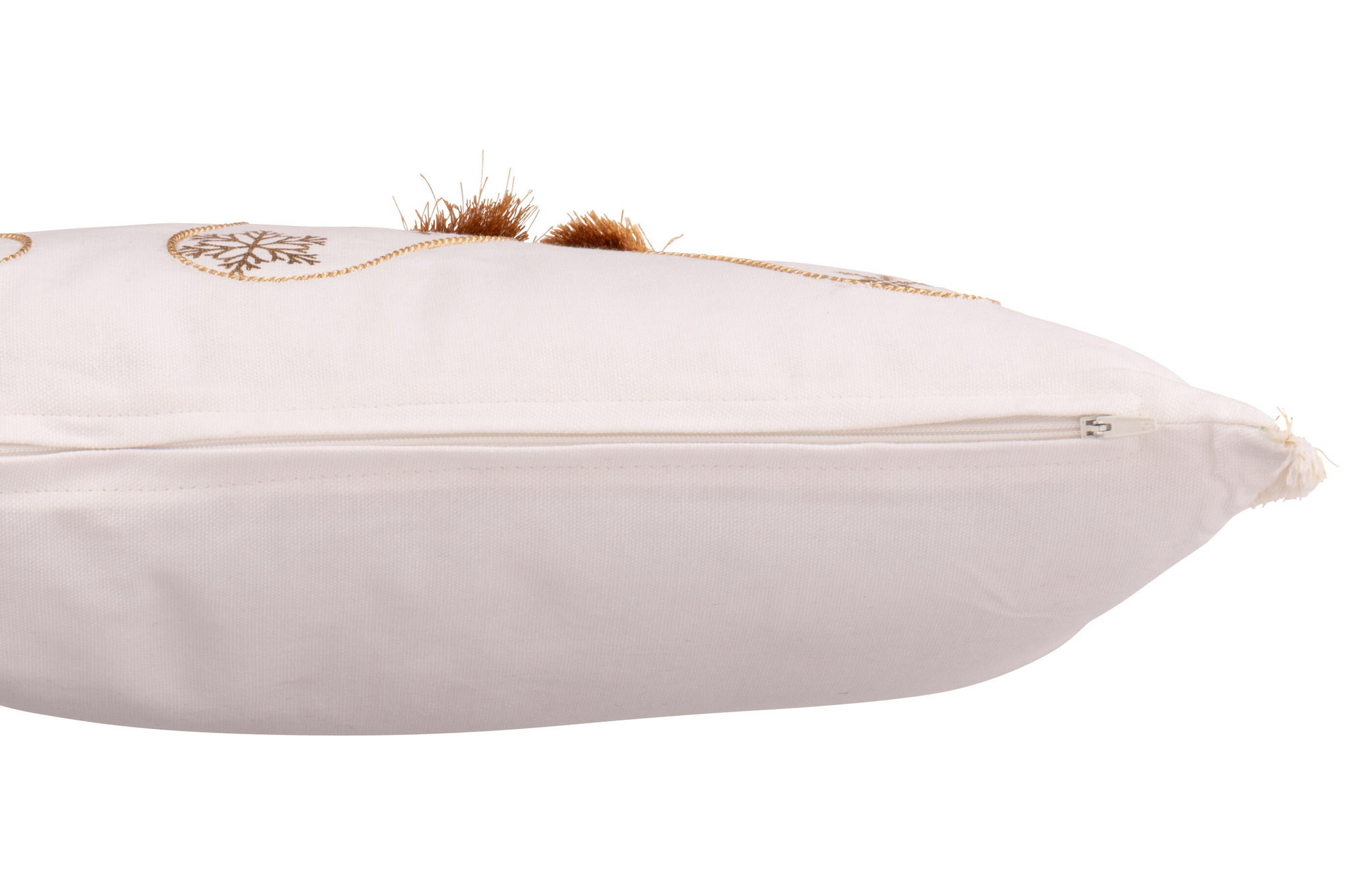 J-LINE KUSSEN KERSTSOK KATOEN WIT/GOUDKLEURIG