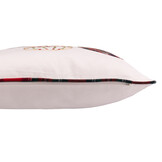 J-LINE KUSSEN KERSTBALLEN KATOEN WIT/KERST ROOD