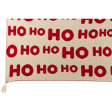 J-LINE DEKEN HOHOHO POLYESTER KERST ROOD/WIT