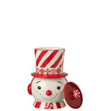 J-LINE POT DECORATIEVE SNEEUWPOP + HOED DOLOMIET KERST ROOD/WIT