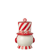 J-LINE POT DECORATIEVE SNEEUWPOP + HOED DOLOMIET KERST ROOD/WIT