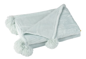 J-LINE PLAID POMPOM POLYESTER LICHTBLAUW