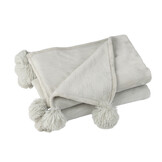 J-LINE PLAID POMPOM POLYESTER LICHTGRIJS