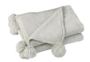 J-LINE PLAID POMPOM POLYESTER LICHTGRIJS