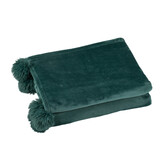 J-LINE PLAID POMPOM POLYESTER DONKERGROEN