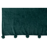 J-LINE PLAID POMPOM POLYESTER DONKERGROEN