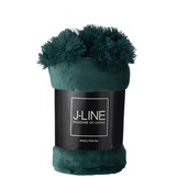 J-LINE PLAID POMPOM POLYESTER DONKERGROEN