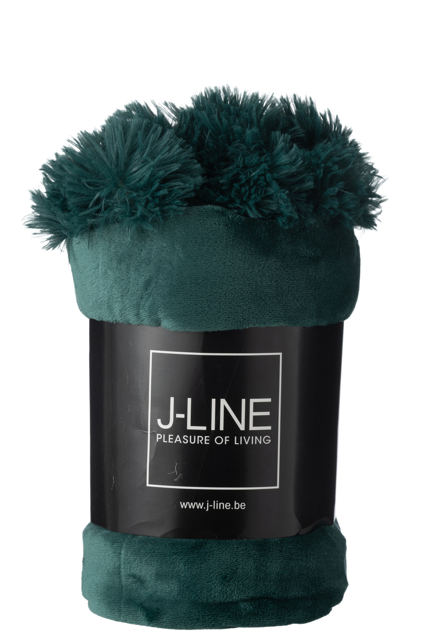 J-LINE PLAID POMPOM POLYESTER DONKERGROEN
