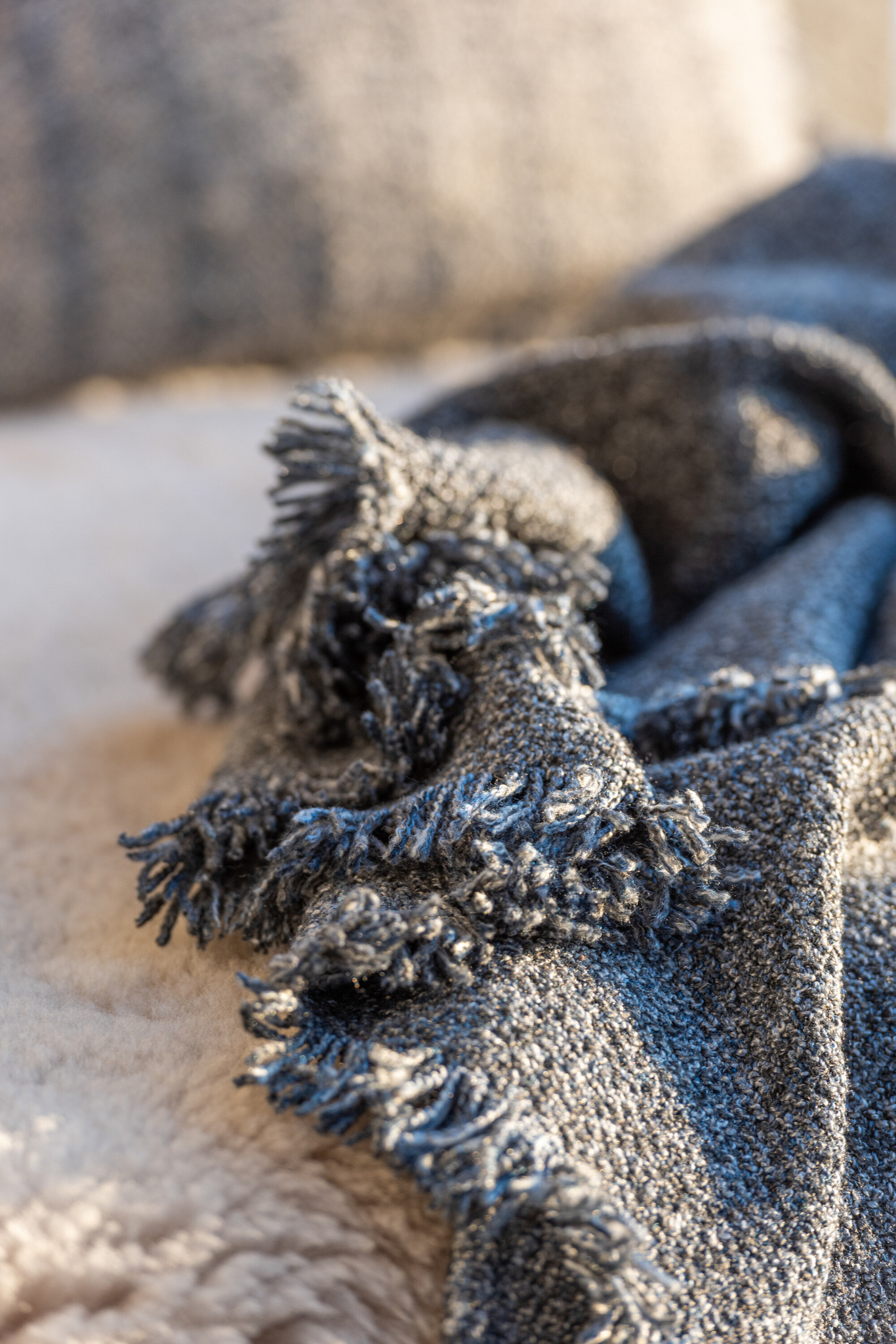 J-LINE GERUITE ETNISCHE KATOENEN BLAUWE