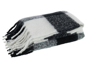 J-LINE PLAID TILES POLYESTER ZWART/WIT